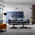Sofá de couro confortável clássico para móveis de sala de estar
